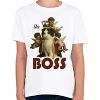 printfashion Teh boss - Cat - Gyerek póló - Fehér