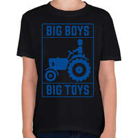 printfashion Big boys big toys - traktoros - Gyerek póló - Fekete