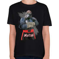 printfashion Gorilla thai box - Gyerek póló - Fekete