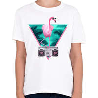 printfashion Miami flamingo - Gyerek póló - Fehér