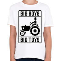 printfashion Big boys big toys - traktoros - Gyerek póló - Fehér