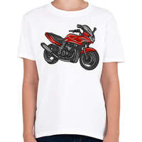 printfashion kawasaki zr7 piros - Gyerek póló - Fehér