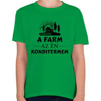printfashion A farm az én konditermem - Gyerek póló - Zöld
