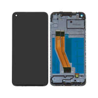 Samsung Samsung Galaxy M11 LCD kijelző, érintőpanel, kijelző kerettel, fekete, gyári, SM-M115F/DS