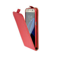 OEM Samsung Galaxy Note 5 SM-N920 fliptok, telefon tok, szilikon keretes, piros