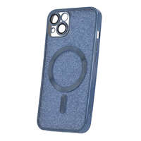OEM iPhone 15 Pro Max szilikon tok, hátlaptok, telefon tok, MagSafe kompatibilis, kamera védelem, csillámos, kék, Glitter Chrome Mag