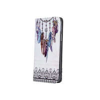 OEM Huawei Y6P könyvtok, fliptok, telefon tok, mágneszáras, bankkártyatartós, toll mintás, fehér, Boho 2