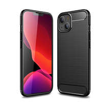 OEM iPhone 13 Mini szilikon tok, hátlaptok, telefon tok, karbon mintás, fekete, Carbon case