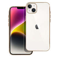 OEM iPhone 14 Pro Max szilikon tok, hátlap tok, telefon tok, átlátszó, fehér keretes, Lux