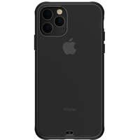 Devia Telefon tok, iPhone 11 Pro Max hátlaptok, fekete kerettel, átlátszó, Devia Soft Elegant