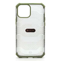 Devia Telefon tok, iPhone 12 Mini hátlaptok, ütésálló, zöld kerettel, átlátszó, Devia Vanguard