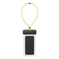 Baseus Vízálló telefon tok, 7.2", átlátszó / szürke-sárga, PVC + ABS + szilikon, IPX8, Baseus Let&#039;s Go