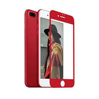 Remax iPhone 7 Plus / 8 Plus üvegfólia, tempered glass, előlapi, 3D, edzett, hajlított, piros kerettel, Remax GL-04