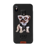 Remax Telefon tok, iPhone 7 Plus / 8 Plus hátlaptok, kutya mintás, fekete, Remax RM-1647, Pug Love