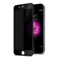 Dotfes iPhone 6 / 6S üvegfólia, tempered glass, előlapi, 3D, edzett, hajlított, betekintés védelemmel, fekete kerettel, Dotfes E05