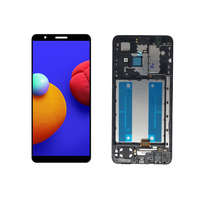 Samsung Samsung Galaxy A01 Core LCD kijelző, érintőpanel, kijelző kerettel, fekete, gyári, SM-A013