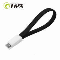 TiPX Micro USB adatkábel, töltőkábel, fekete, 0,22m, TiPX
