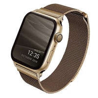 UNIQ Apple Watch 4/5/6/7/8/9/SE/SE2 okosóra szíj, 42/44/45mm kompatibilis, fém, arany, prémium, UNIQ