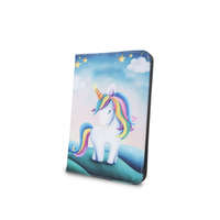 OEM Univerzális 7-8 colos tablet könyvtok, mappa tok, Unicorn mintás tablet könyvtok