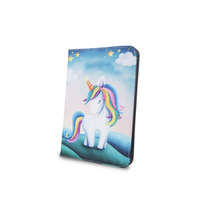 OEM Univerzális 9-11 colos tablet könyvtok, mappa tok, Unicorn mintás