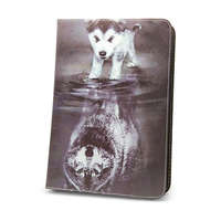 OEM Univerzális 9-11 colos tablet könyvtok, mappa tok, Little Wolf mintás