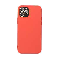 OEM iPhone 12 / 12 Pro szilikon tok, hátlaptok, telefon tok, velúr belsővel, matt, barack színű, Silicone