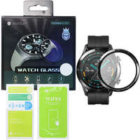 Bestsuit Huawei Watch 3 Pro okosóra üvegfólia, tempered glass, hibrid, flexibilis, edzett, 3D, fekete kerettel, Bestsuit