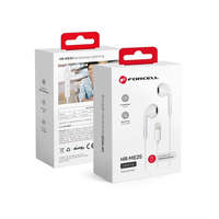 Forcell iPhone 8pin, lightning fülhallgató, headset, fehér, hangerőszabályzós, Forcell HR-ME25