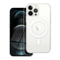 OEM iPhone 12 Pro Max hátlaptok, TPU telefon tok, MagSafe kompatibilis, átlátszó, kamera védelemmel, Mag Cover