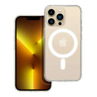 OEM iPhone 13 Pro hátlaptok, telefon tok, MagSafe kompatibilis, átlátszó, Mag Cover