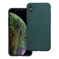 OEM iPhone X / XS szilikon tok, telefon tok, hátlaptok, matt, zöld, Matt case