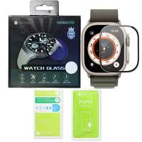 Bestsuit Apple Watch Ultra 49mm okosóra üvegfólia, tempered glass, hibrid, flexibilis, edzett, 3D, fekete kerettel, Bestsuit