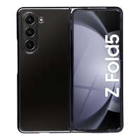 OEM Samsung Galaxy Z Fold5 5G telefon tok, elő+hátlap tok, műanyag, fényes, fekete+átlátszó, Focus