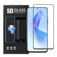 OEM Honor 90 Lite 5G üvegfólia, tempered glass, előlapi, 5D, edzett, hajlított, fekete kerettel