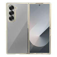 OEM Samsung Galaxy Z Fold6 5G hátlap tok, telefon tok, kemény, átlátszó, arany kerettel, Focus