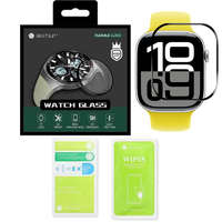 Bestsuit Apple Watch 10/11 46mm okosóra kijelzővédő fólia, hibrid, flexibilis, 3D, hajlított, fekete kerettel, Bestsuit