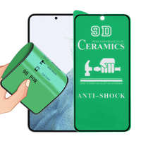 OEM Motorola Edge 50 Ultra 5G képernyővédő fólia, kijelzővédő, flexibilis, kerámia, 9D, fekete kerettel