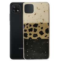 OEM Samsung Galaxy A22 5G hátlaptok, védőtok, telefon tok, kemény, leopárd mintás, Gold Glam Leopard print 2