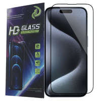 OEM iPhone 16 Pro Max / 17 Pro Max üvegfólia, tempered glass, előlapi, 9D, edzett, hajlított, fekete kerettel