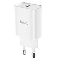 Hoco Hálózati töltőfej, adapter, USB-C (Type-C) port, gyorstöltő, PD 20W, fehér, Hoco N14