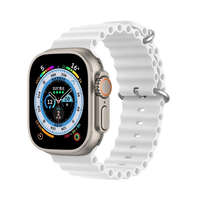 DUX DUCIS Apple Watch 4/5/6/7/8/9/SE/SE2 okosóra szilikon szíj, 42/44/45/49mm kompatibilis, fehér, DUX DUCIS Ocean Wave