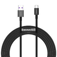 Baseus Baseus USB-C (Type-C) adatkábel, töltőkábel, USB-USB-C, gyorstöltő, fast charge, fekete, 66W 2m, Baseus Superior CATYS-A01
