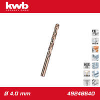 KWB Csigafúró 4,0 mm HSS-G Co5 DIN 338 Profi 5% Cobalt - KWB