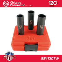 Chicago Pneumatic Légkulcsfej készlet 1/2" 3 db 17-21 mm metrikus hosszú 6 l. - Chicago