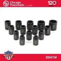 Chicago Pneumatic Légkulcsfej készlet 1/2" 14 db 10-27 mm metrikus normál 6 l. - Chicago (SS4114)
