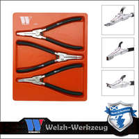 Welzh Werkzeug Fogó seeger speciális zárógyűrűkhöz 3 db-os készlet egyenes+30°+90° -Welzh