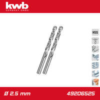 KWB Csigafúró 2,5 mm HSS-G DIN 338 Silver Star 2 db-os -"M3"- KWB