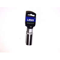 Laser Tools Gyertyakulcs 18 mm 1/2" - gumibetétes kivitel - hatlapú