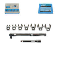 Laser Tools Villáskulcs adapter készlet nyitott 1/4" 9 db-os 7-14 mm "Crowfoot" készlet