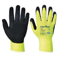 PortWest Kesztyű - szerelőkesztyű - Latexhab tenyér Fluo-Sárga 6 / XS